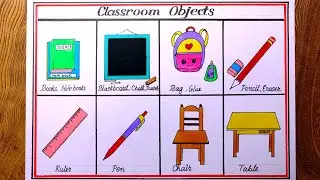 Classroom objects drawing in easy way