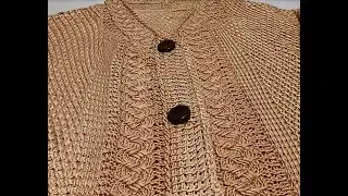 Кардиган тунисским крючком и спицами. Обзор