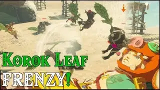 CRAZY Korok Leaf FIGHT! 10 Bokoblins VS Link BREAKING WIND in Zelda Breath of the Wild
