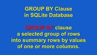 How to use GROUP BY using SQLite