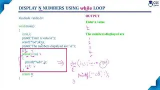 while Loop Example1 - Display N Numbers | Loop Control Statement | Lec 72 | C Programming Tutorials