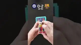 INTER MILAN vs BARCELONA using TOPPS CHAMPIONS LEAGUE STICKERS! UCL SEMI FINAL SECOND LEG! #shorts