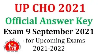 UP CHO Official Answer Key 2021 | 9 September 2021| 
