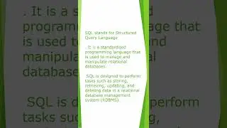 DEFINITION OF SQL #sql #dbms #rdbms #interview