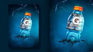 How to Create an Energy Drink Bottle Poster Design in Photoshop Tutorial