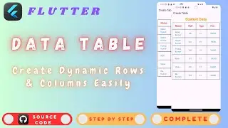 How To Create Table in Flutter | Data Table in Flutter | Create Data Table in Flutter | Row & Column