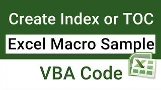 Create Index in Excel Using Macro – VBA Code to Create Table of Contents in Excel