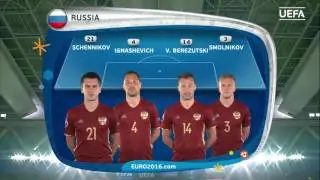 Russia lineup v Slovakia: UEFA EURO 2016
