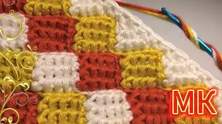 😍💎💯 CHIC-PATTERN for A PLAID, RUG, PILLOW! How to tie the edge. Crochet for beginners