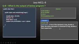 Java MCQ-8 Java datatype based question answer