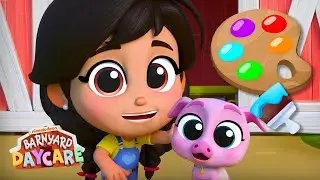 BRAND NEW SERIES: Guess the MISSING Colors Game w/ Farmer Mia! #1 🎨 | Barnyard Daycare | Nick Jr.