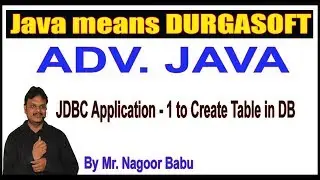 Adv.Java Tutorials  ||  JDBC ||   JDBC Application - 1 to Create Table in DB