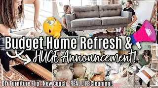 Budget Home Refresh + HUGE Announcement!! 🥹 New Furniture, DIY + Cleaning