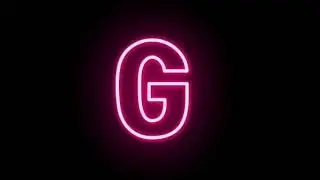 Neon Alphabet G blinking green screen , neon art green screen