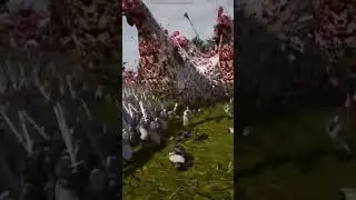 Knights facing giant Chickens