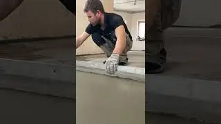 Протяжка стяжки плиточным клеем.