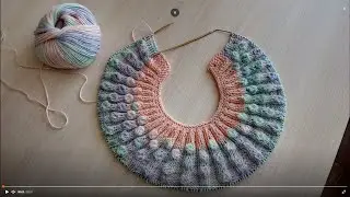 Детская кокетка с шишечками для кофточки