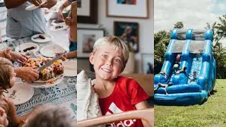 Sandy's 6th birthday VEGAN EATS AND BOUNCY SLIDE!