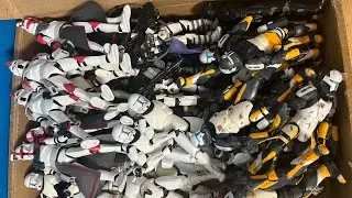 My box of Star Wars clone trooper action figure collection ARC trooper Republic commando 3.75 inch
