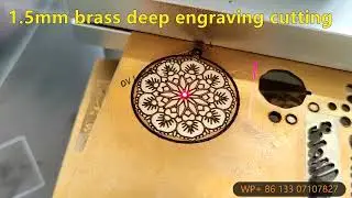 1.5mm brass deep engraving and cutting / 100W JPT mopa M7 laser marking machine