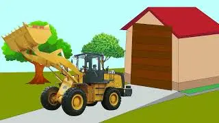 Машины для детей. Мультик про гараж и строительную технику