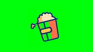 Animated Popcorn cup Animation Chroma Key green screen video effect