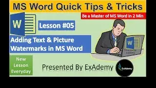 How to add Watermarks in MS Word (Picture and Text)