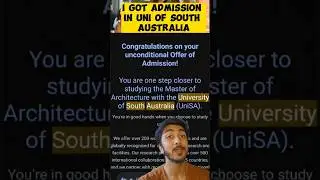 I got admission in University of South Australia #australia #university #masters #youtubeshorts