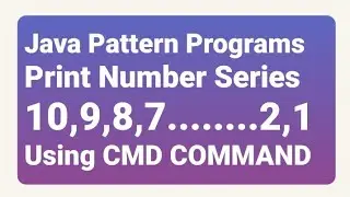 Java Number Pattern Program. Print Number Series 10,9,8,7......1,0 in Arrow Shape. 