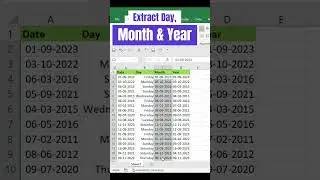 Excel Interview Question  # Extract Day, Month & Year #excel #exceltutorial #exceltips