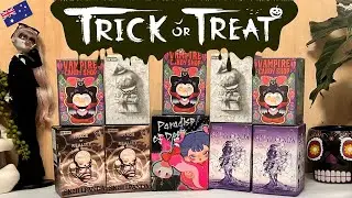 HUGE PopMart / Kikagoods Halloween unboxing Shinwoo Ghost Bear Vampire Candy Skull Panda Hirono Nami