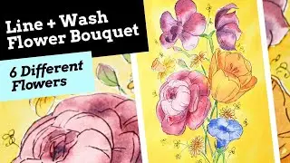 Easy Line and Wash Flowers Pt 3