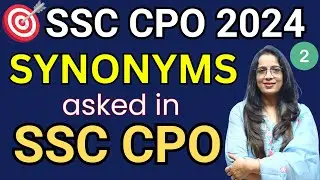 Important Synonyms Asked in SSC CPO Exams - 2 | SSC CPO 2024 | Vocab | English With Rani Ma'am