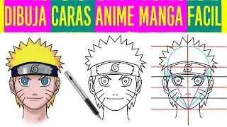 COMO DIBUJAR CARAS ANIME /MANGA MUJER HOMBRE PRINCIPIANTE NARUTO