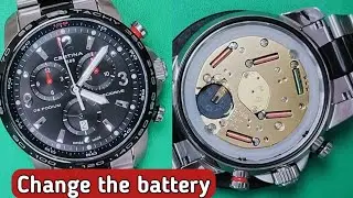 How to change the battery Certina  Chronograph watch