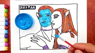 Avatar2: The Way of Water  Avatar 2 Director Cameron Stick figure coloring page    阿凡达2 简笔画填色页