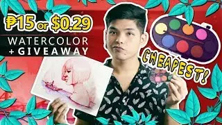 Testing the Cheapest Watercolor + GIVEAWAY! (Closed!)| 15 Pesos | 0.29$ | Philippines