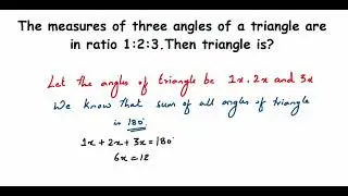 The measure of three angles of a triangle are in the ratio 1:2:3 ,then triangle is ?