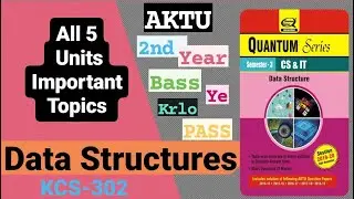 Data Structures || Important Questions for Exams || AKTU || PASS 100% || 2nd Year || KCS-301 ||PASS