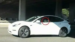 В Калифорнии засняли мужчину, который спал за рулем Tesla