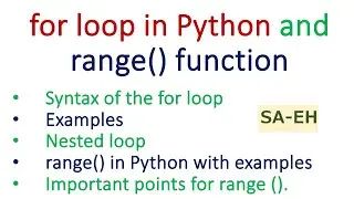 Python for loop | python range() function | python nested for loop | CBSE | for loop with examples