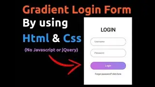 Gradient Login Form By using Html & Css | CodingWithFun