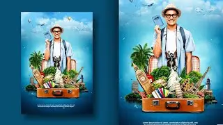 How to design a Travel Poster  Photoshop Tutorial 2022