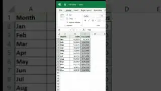 Calculating moving sales figure in Excel