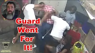 Security Guard Has A Go With Three Armed Robbers