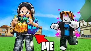 Begging For FRUITS As a E-GIRL for 24 Hours in Blox Fruits