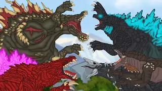 JHOZILLA vs ODOGAZILLA vs GODZILLA vs ZILLA JR | EPIC BATTLE!! : PiKKY GODZILLA