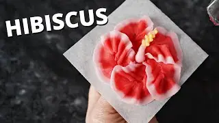How to pipe hibiscus flower [ Cake Decorating For Beginners ]