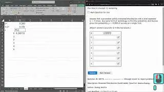 Stats 243 = 4.3.2 = Binomial Probability Distribution BINOM.DIST Using Excel