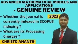 Christo Ananth - Advanced Mathematical Models and Applications - Jomard Pub - Scopus Review -English